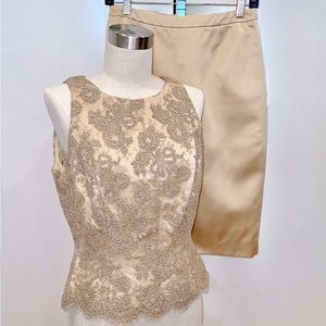 Carmen Marc Valvo Signature Vintage 2 Piece Skirt Set